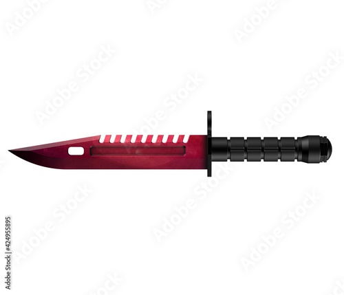 Photographie Military knife on white background