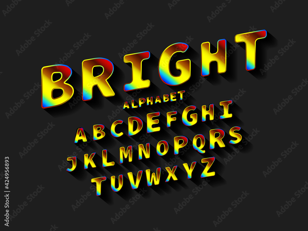Bright. Creative high detail font