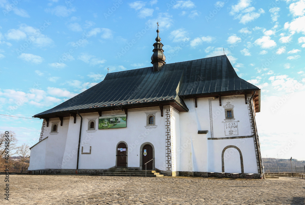 TROPIE, POLAND - MARCH 31, 2021: A church and hermitage