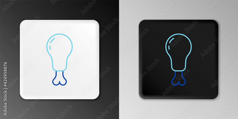 Line Chicken leg icon isolated on grey background. Chicken drumstick. Colorful outline concept. Vector Line Chicken leg icon isolated on grey background. Chicken drumstick. Colorful outline concept. Vector