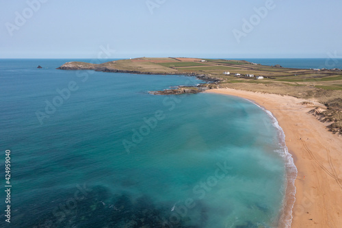 Aerial photograph of Constantine Bay near Newquay and Padstow, Cornwall, England. © Tim