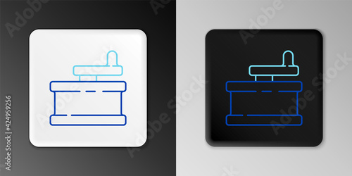 Line Manual grinder icon isolated on grey background. Colorful outline concept. Vector