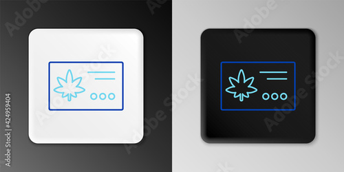 Line Calendar and marijuana or cannabis leaf icon isolated on grey background. National weed day. Hemp symbol. Colorful outline concept. Vector