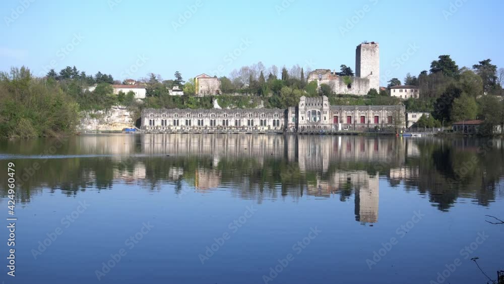 Europe, Italy, Trezzo D adda river and
ancient power plant for the production of energy using river water Europe, Italy, Trezzo D adda river and
ancient power plant for the production of energy using river water