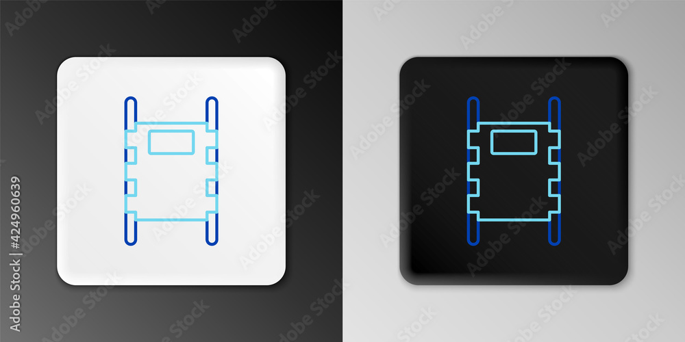 Line Stretcher icon isolated on grey background. Patient hospital medical stretcher. Colorful outline concept. Vector Line Stretcher icon isolated on grey background. Patient hospital medical stretcher. Colorful outline concept. Vector