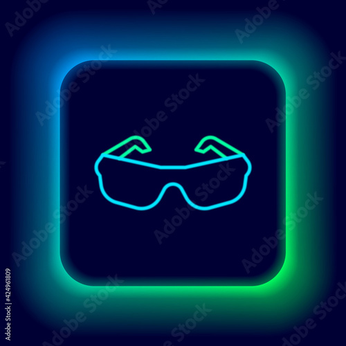 Glowing neon line Glasses icon isolated on black background. Eyeglass frame symbol. Colorful outline concept. Vector
