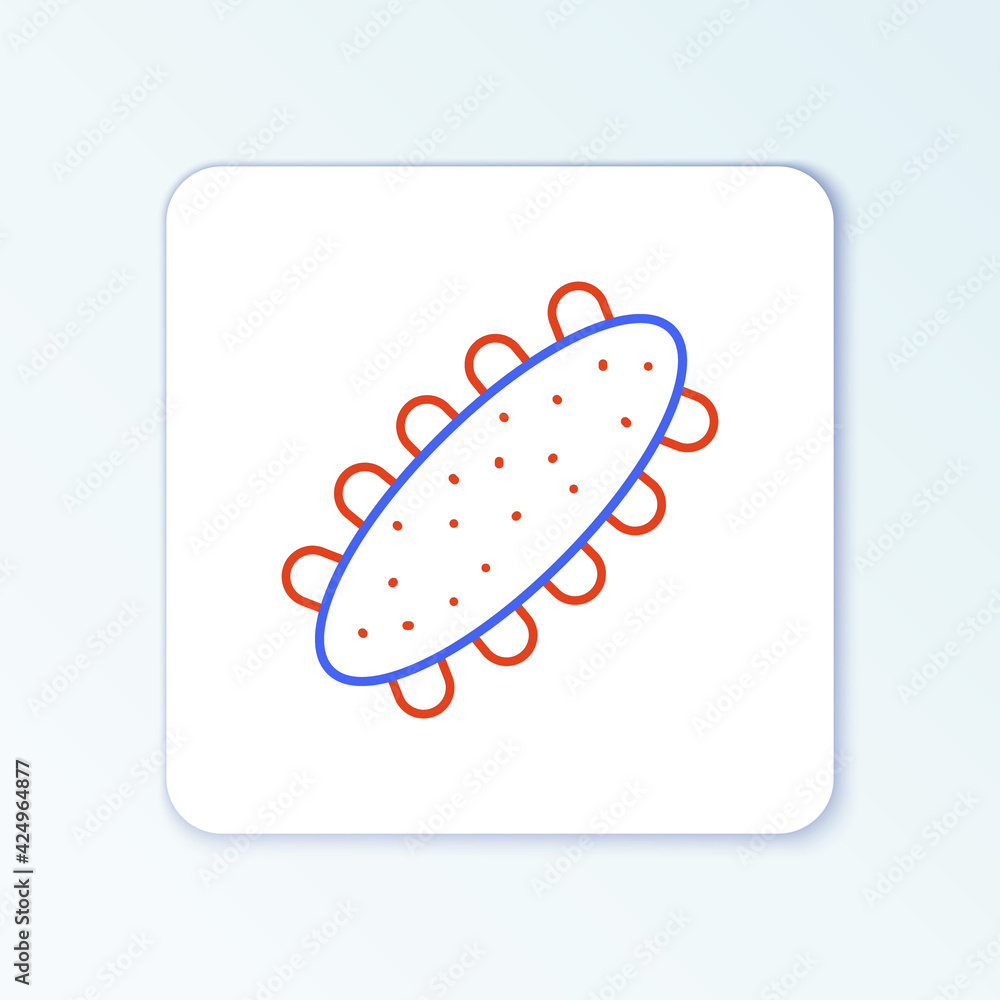 Line Sea cucumber icon isolated on white background. Marine food. Colorful outline concept. Vector Line Sea cucumber icon isolated on white background. Marine food. Colorful outline concept. Vector