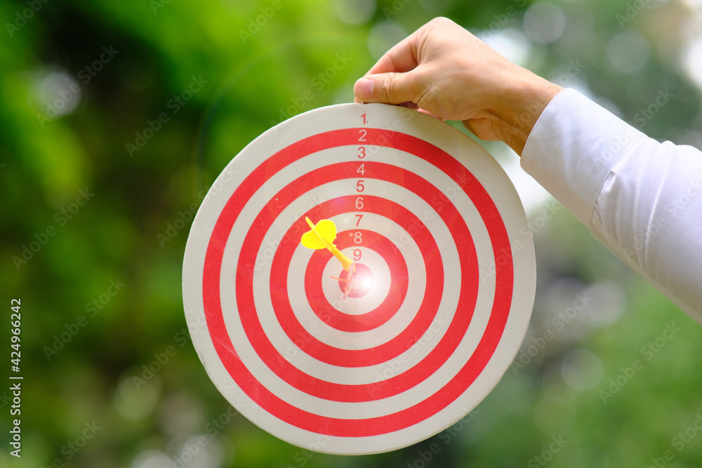 dart board with target and business growth concept dart board with target and business growth concept