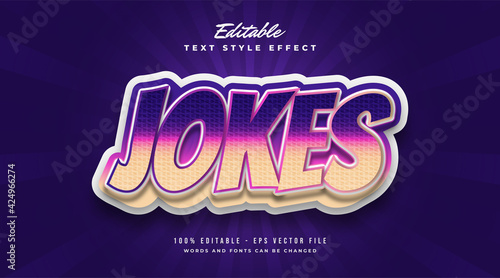 Bold Colorful Text Effect with Cartoon Style. Editable Text Style Effects