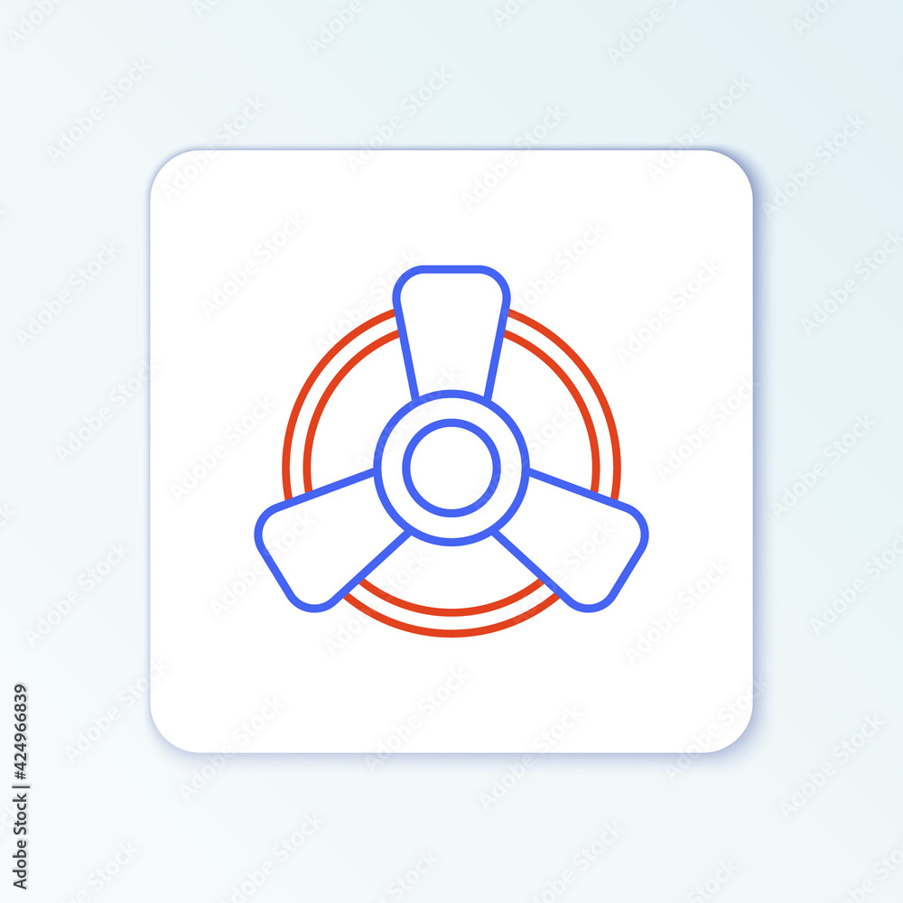 Line Car motor ventilator icon isolated on white background. Colorful outline concept. Vector Line Car motor ventilator icon isolated on white background. Colorful outline concept. Vector