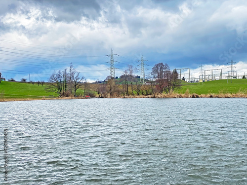 Small lake Freyenweijer (Freyenweiher) or pond Itlimoosweiher (Itlimoosweijer), Samstagern - Canton of Zürich (Zuerich or Zurich), Switzerland (Schweiz) photo