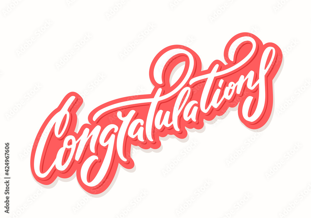 Congratulations. Vector handwritten lettering card. Congratulations. Vector handwritten lettering card.