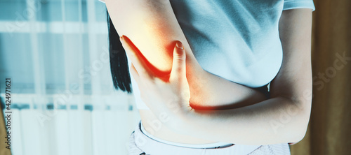 Joint injuries,. Spasm on the girl's arm.