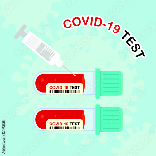 ฺBlood test tube of coronavirus patients in vitro to invent vaccine.