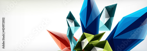 Vector 3d triangles and pyramids abstract background for business or technology presentations, internet posters or web brochure covers