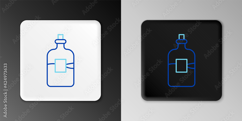 Line Glass bottle of vodka icon isolated on grey background. Colorful outline concept. Vector Line Glass bottle of vodka icon isolated on grey background. Colorful outline concept. Vector
