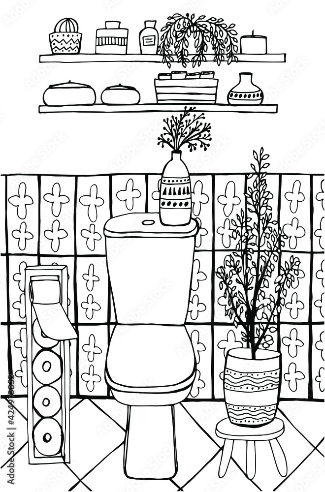 coloring pages bathroom