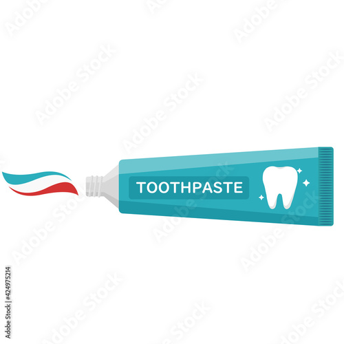 Vector isolated object illustration oral dental care toothpaste
