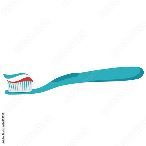 Vector isolated object illustration oral dental care toothbrush and toothpaste