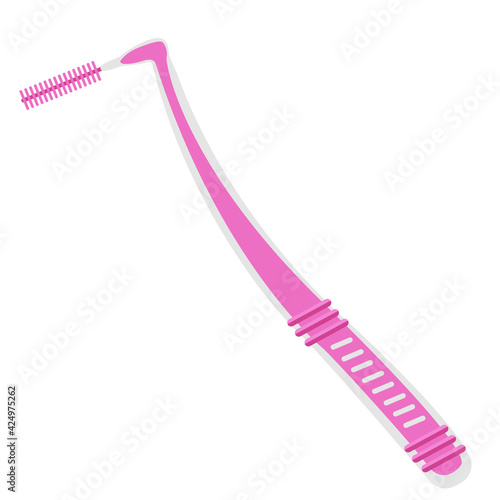 Vector isolated object illustration oral dental care Interdental brush