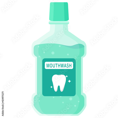 Vector isolated object illustration oral dental care mouthwash liquid