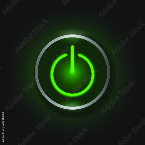 green button to turn on something