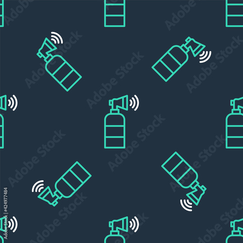 Line Air horn icon isolated seamless pattern on black background. Sport fans or citizens against government and corruption. Vector © vector_v