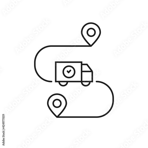 delivery of goods on time linear icon