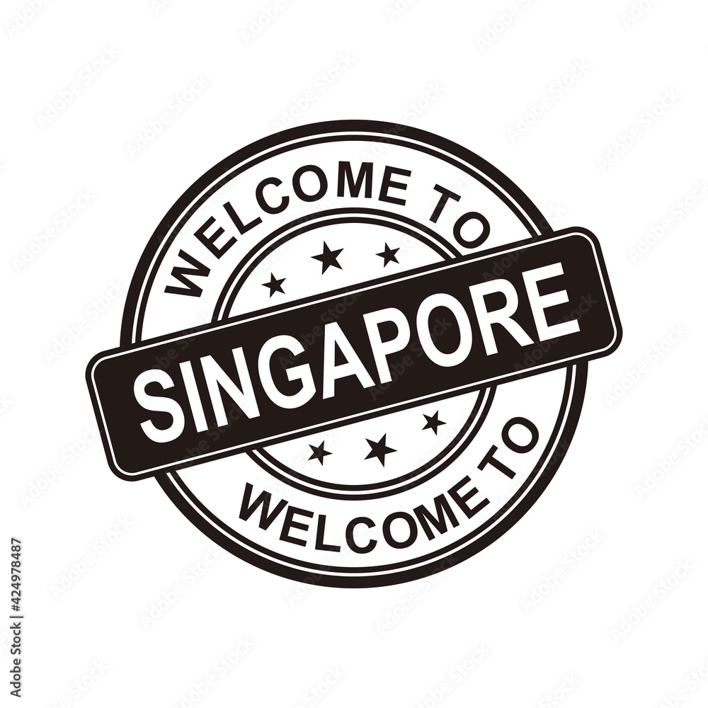 welcome to Singapore rubber stamp badge welcome to Singapore rubber stamp badge