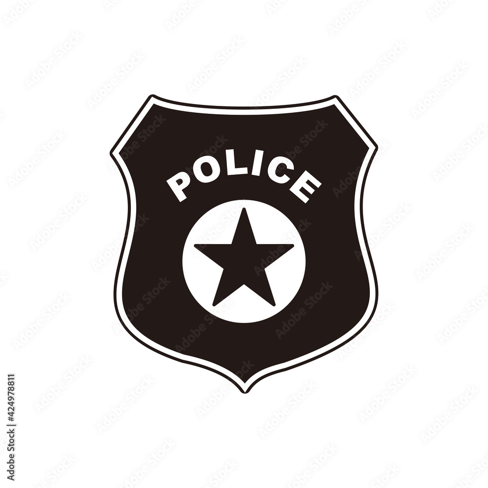 Police officer badge icon vector on white background Police officer badge icon vector on white background