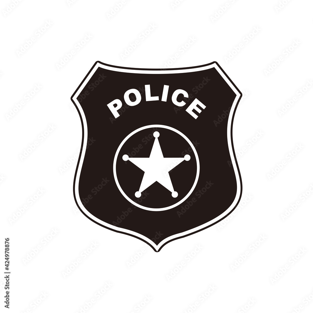 Police officer badge icon vector on white background Police officer badge icon vector on white background