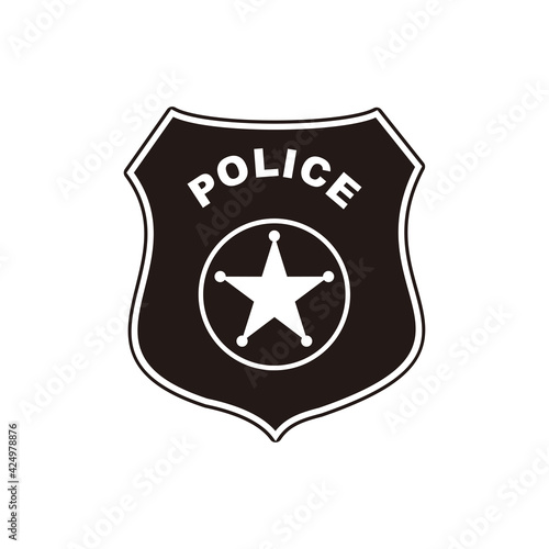 Police officer badge icon vector on white background