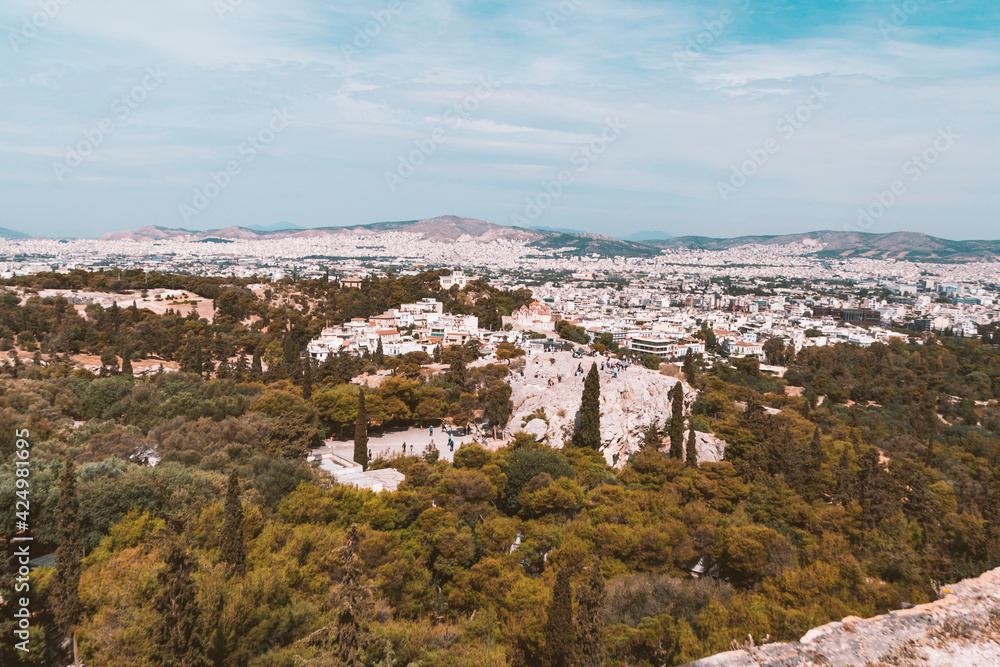 Mesmerizing view from the Acropolis of Athens, Greece, Europe