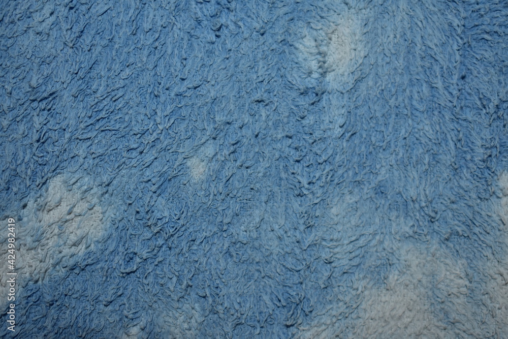 Blue texture of plush fabric Blue texture of plush fabric