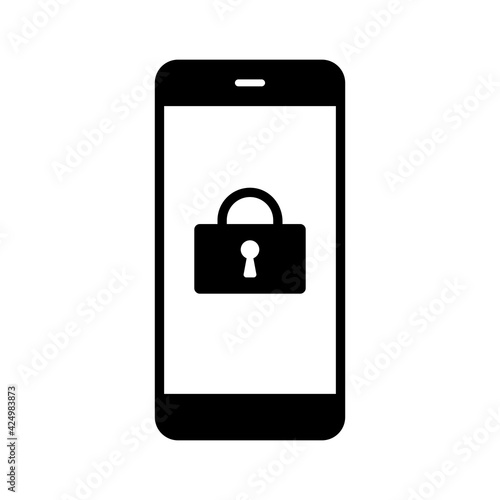鍵　セキュリティ　パスワード　スマートフォン　アイコン（シルエット）