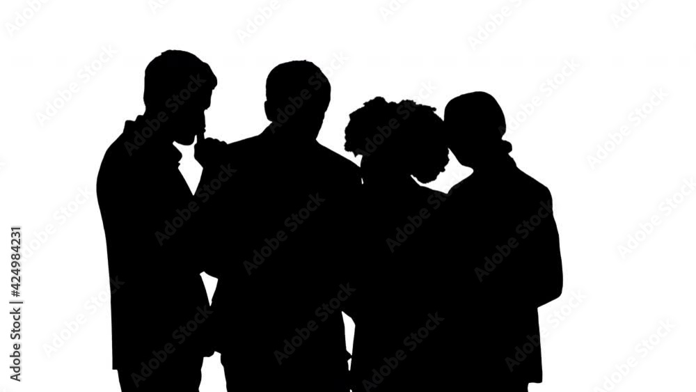 Silhouette Business team having a discussion of the project Silhouette Business team having a discussion of the project