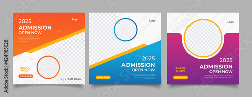 School education admission social media post and web banner template