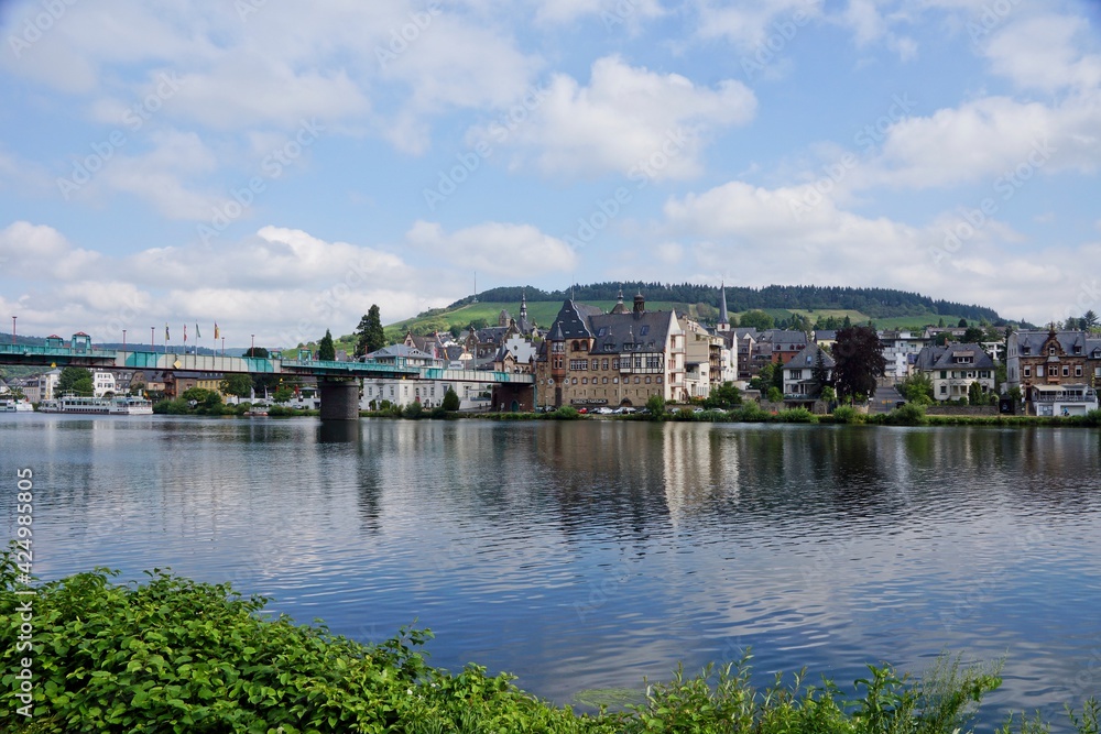 Town of Traben-Trarbach at Mosel River in Germany