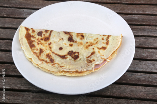 ham and cheese creppe as snack