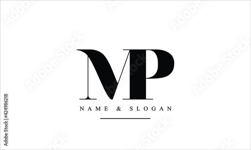 PM, MP, P, M abstract letters logo monogram photo