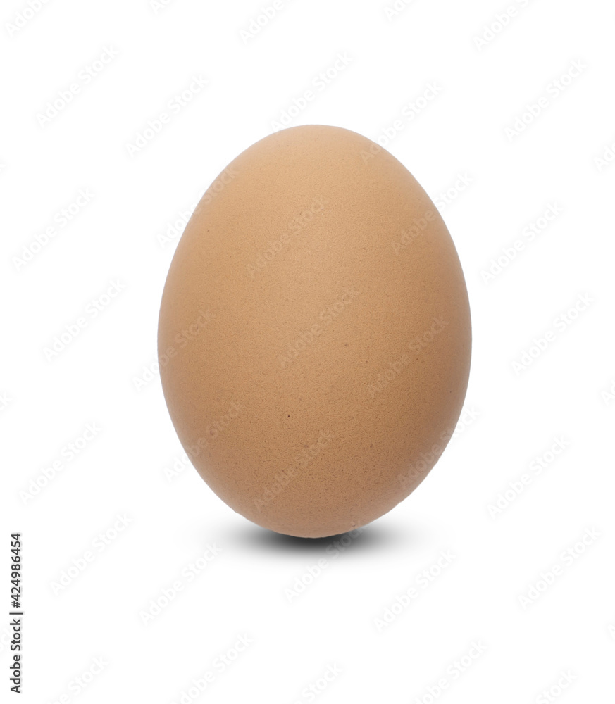 One brown chicken egg isolated on white background and clipping path One brown chicken egg isolated on white background and clipping path