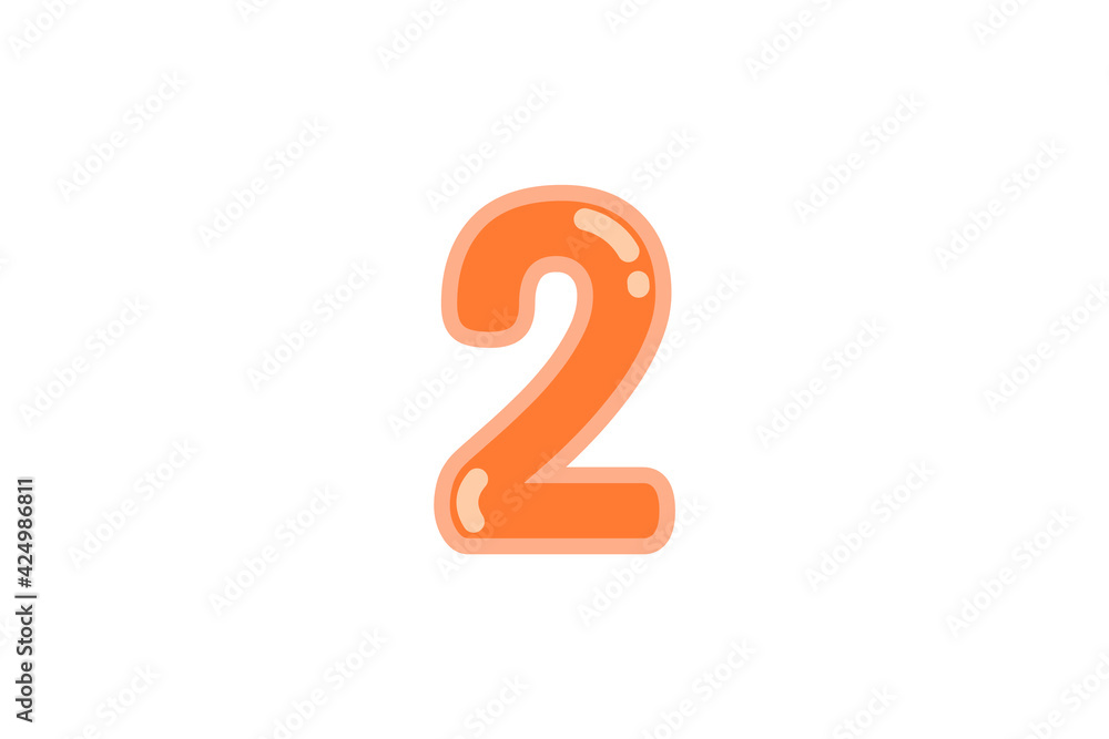 2 two number orange vector jelly glossy bright typography for web holiday event 2 two number orange vector jelly glossy bright typography for web holiday event