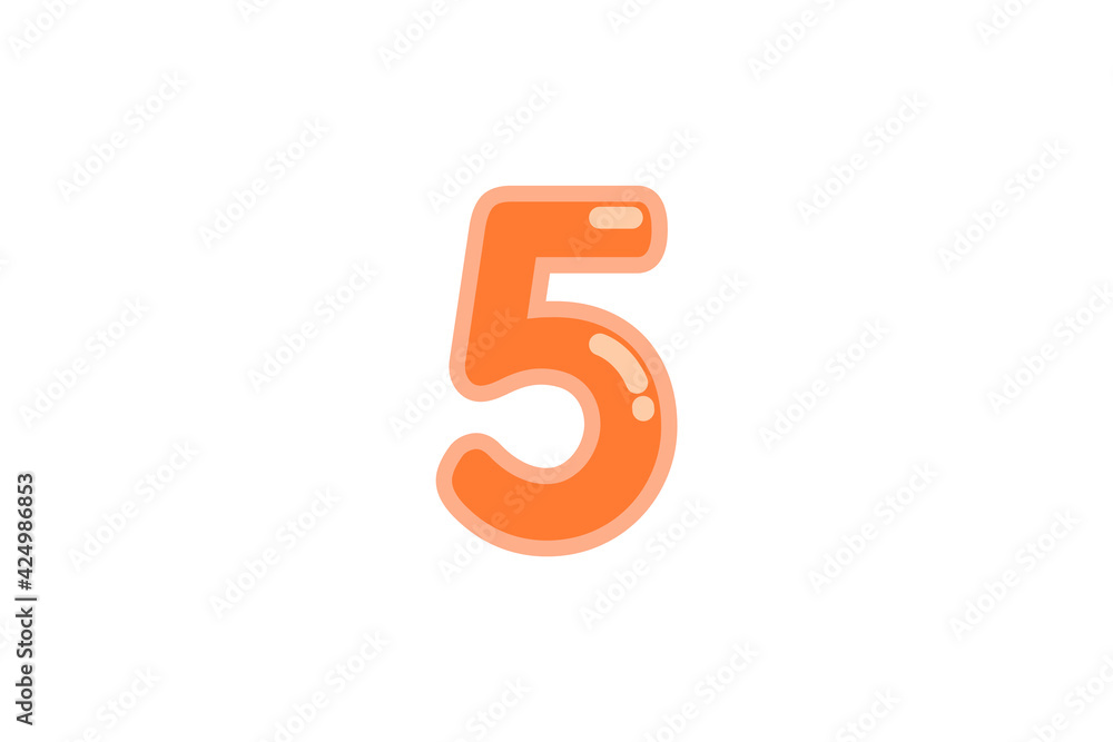 5 five number orange vector jelly glossy bright typography for web holiday event 5 five number orange vector jelly glossy bright typography for web holiday event