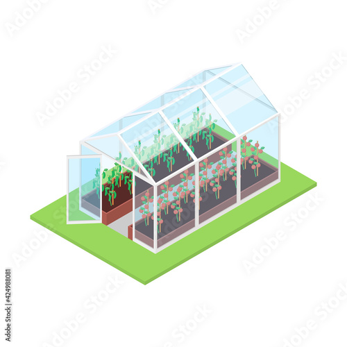 Isolated greenhouse on a white background.