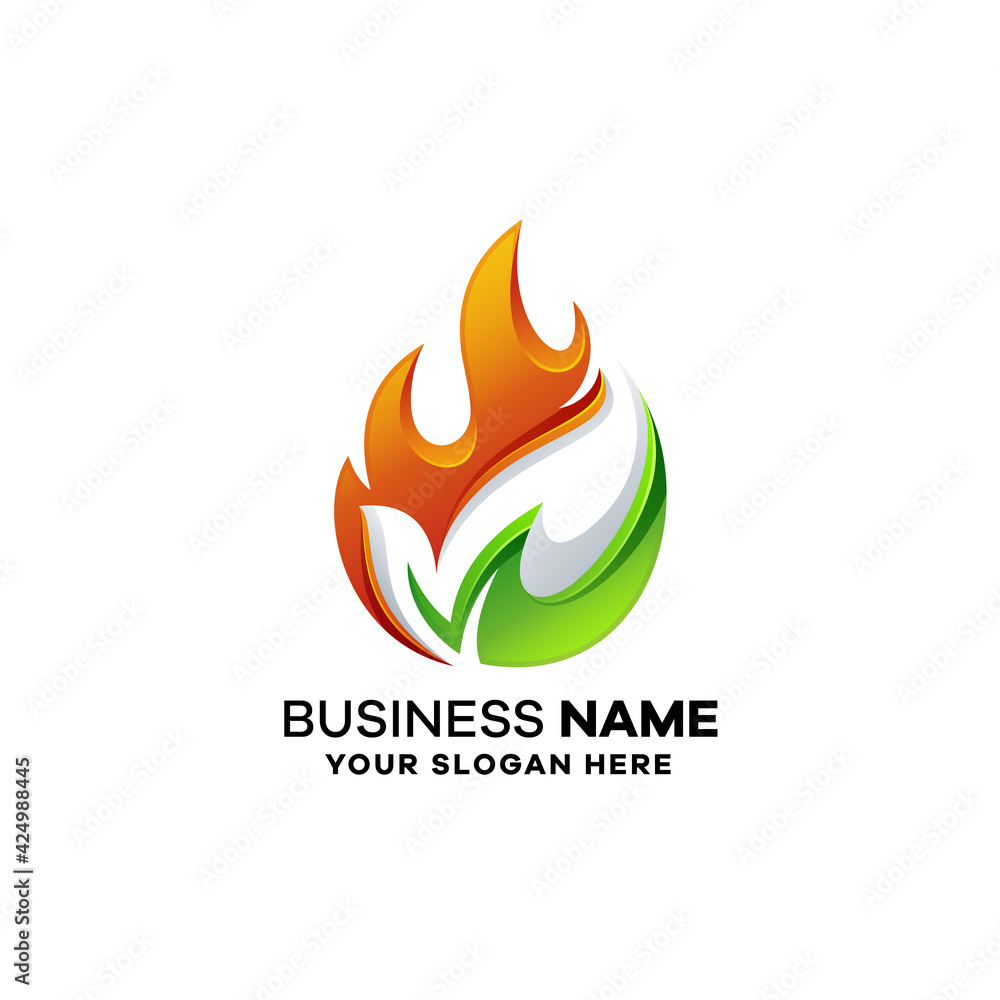 Abstract Fire Gradient Colorful Logo Template Abstract Fire Gradient Colorful Logo Template