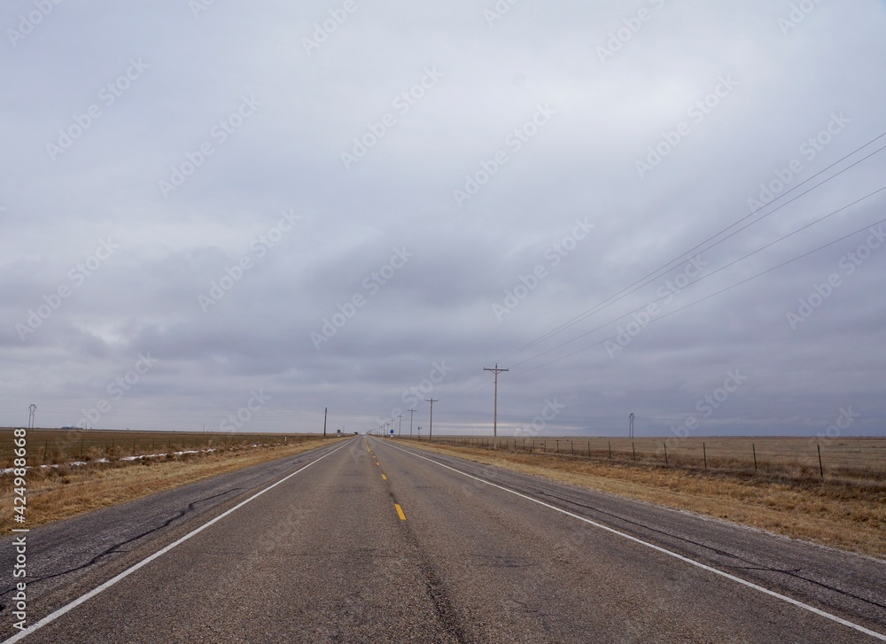 Empty road near Amarillo Texas