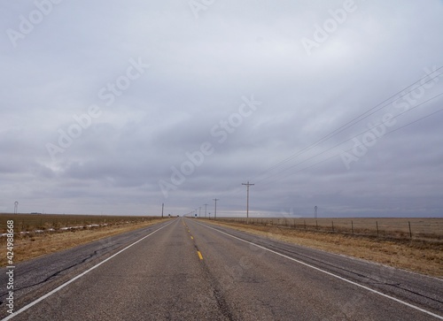 Empty road near Amarillo Texas