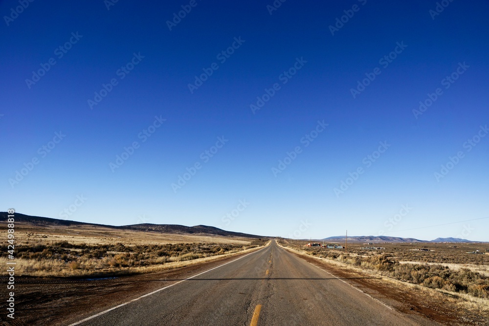 Empty road near Taos New Mexico