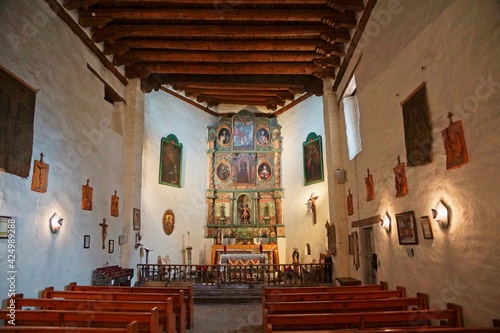 Interior of San Miguel Church in Santa Fe NM the oldest church in USA photo