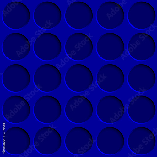 Abstract seamless pattern with circle holes in blue colors